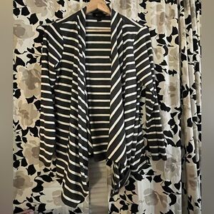 AB Studio ~ Grey and White Striped Cardigan-M